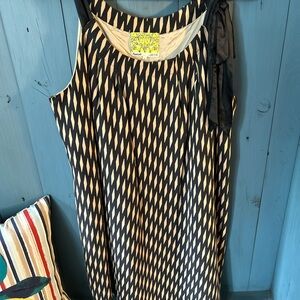 Anthropologie-Floreat Black & Tan Shift Dress | Size Large